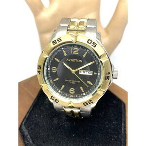 Armitron Men's Watch 20/5538TT Black Dial Quartz Two Tone Stainless Steel 42mm